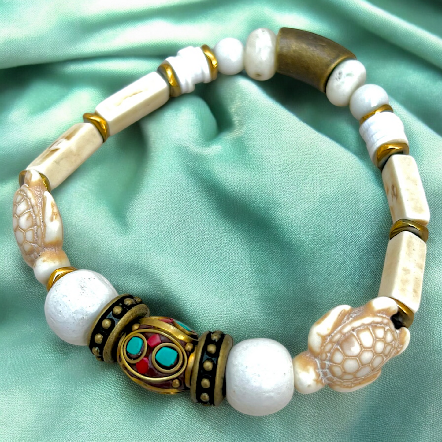 White Turtle Bracelet 1